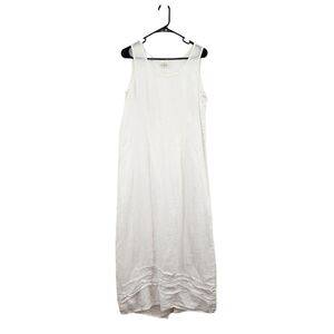 Ancienne Women's 100% Linen Sleeveless Midi Dress - M